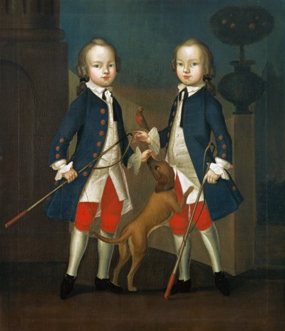 The Gosnall Twins: Master Thomas and Master John Gosnall of Bentley, c.1745 by Franz Cusaude